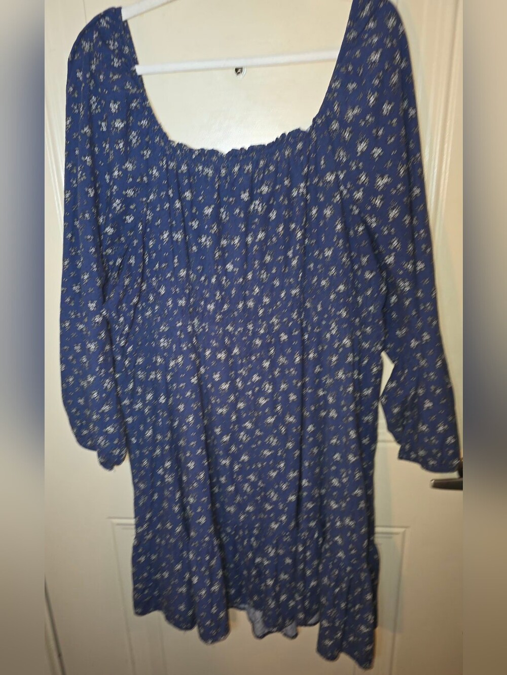 Celebrity Pink Blue Floral Peasant Dress Size 4X Boho Cottagecore Prairie‎ - Picture 6 of 11